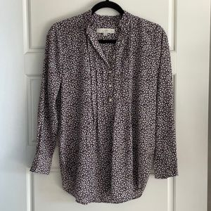 Purple Blouse With Ruffle Collar Loft XSP